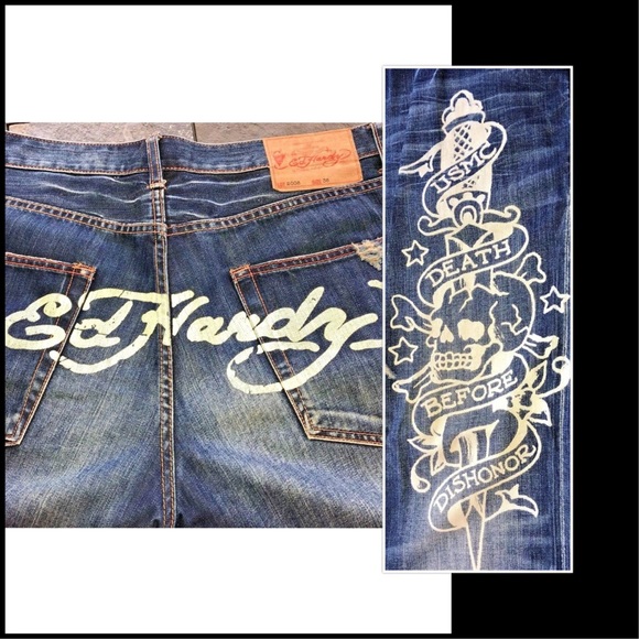 Ed Hardy Other - ED HARDY by Christian Audiger Mens Sz 38x34 Jeans